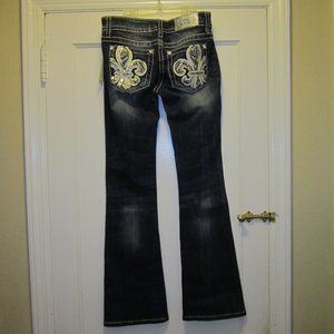 new 27 Miss Me signature boot jeans fleur de Lis (Mafia Mob Wife Core)